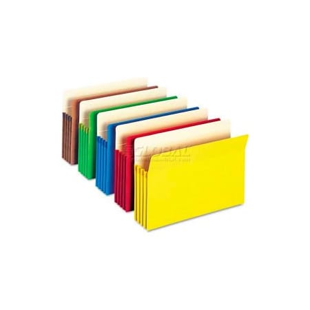 Smead Smead 3-1/2" Accordion Expansion Colored File Pocket, Straight Tab, Ltr, Asst, 5/Pack 73892